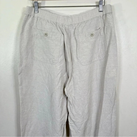 Cubavera Mens Size Large Linen Beige Straight Leg Drawstring Casual Pant - Picture 9 of 12